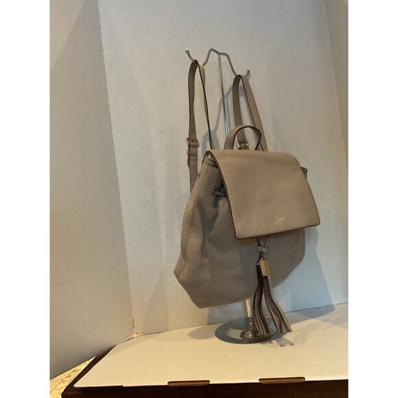 Kate Spade - The Leila Pebbled Leather Drawstring Backpack  -  taupe main image 8